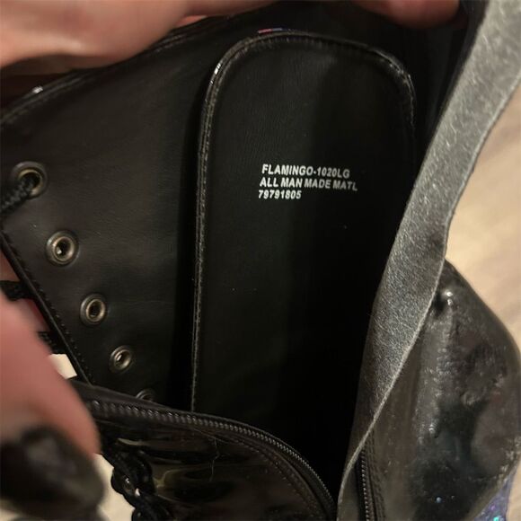 Pleasers Famingo Lace-Up Ankle Boots Multicolor Stiletto Heel Platforms - Picture 9 of 10